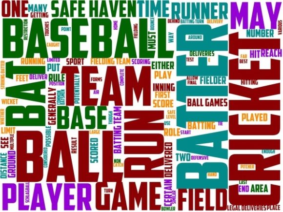 Explore the Creative World of Bat and Ball Games Wordart Print