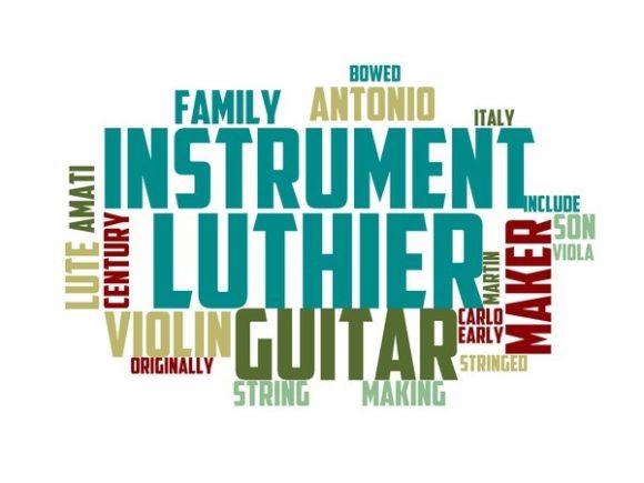 Violin Maker Typography Print: Your Hand-Drawn Word Cloud for Meaningful, Colorful Design