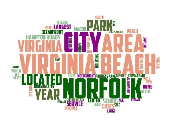 Virginia Beach Typography Sticker: A Versatile Hand-Drawn Wordcloud for Creative Expression